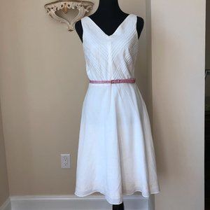 Ann Taylor Off White Embroidered Midi Dress